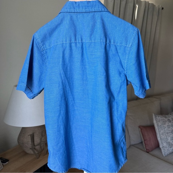 Wrangler Boy’s S/S Blue Striped Button Up Size M8 - Picture 4 of 7